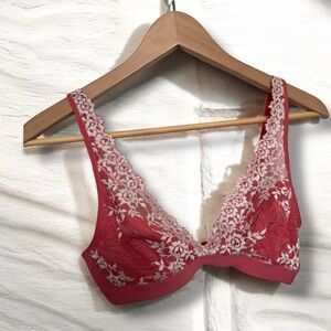 Wacoal embrace lace- Trimmed Coral pink Bra 34